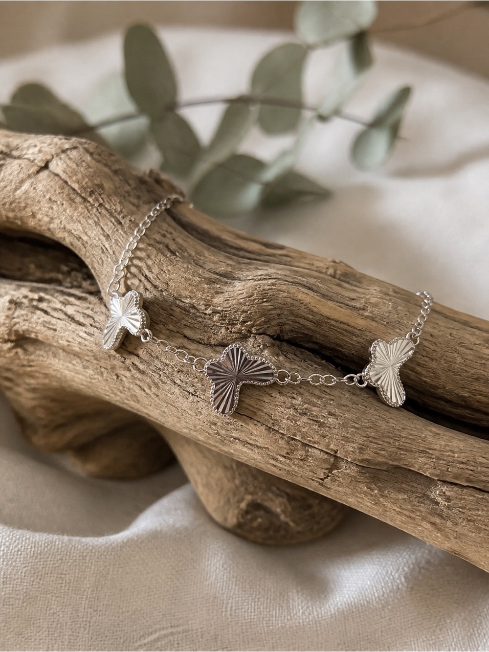 Silver Butterfly Charm Bracelet - Women Jewelry